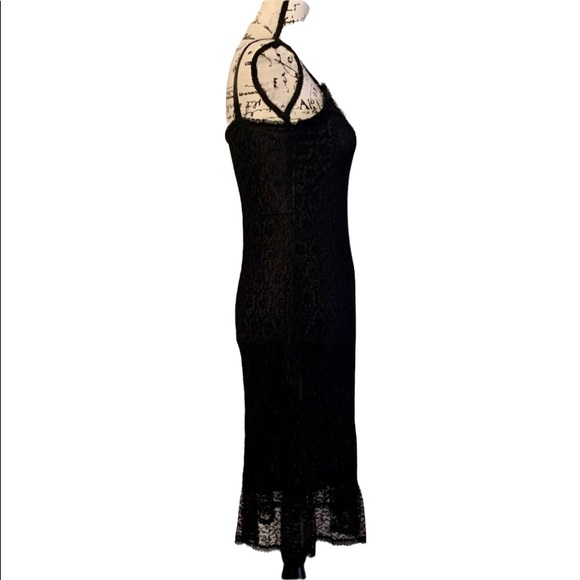 * ON HOLD FOR Huntress * Vintage Sexy Black Lace Slip - Picture 5 of 9